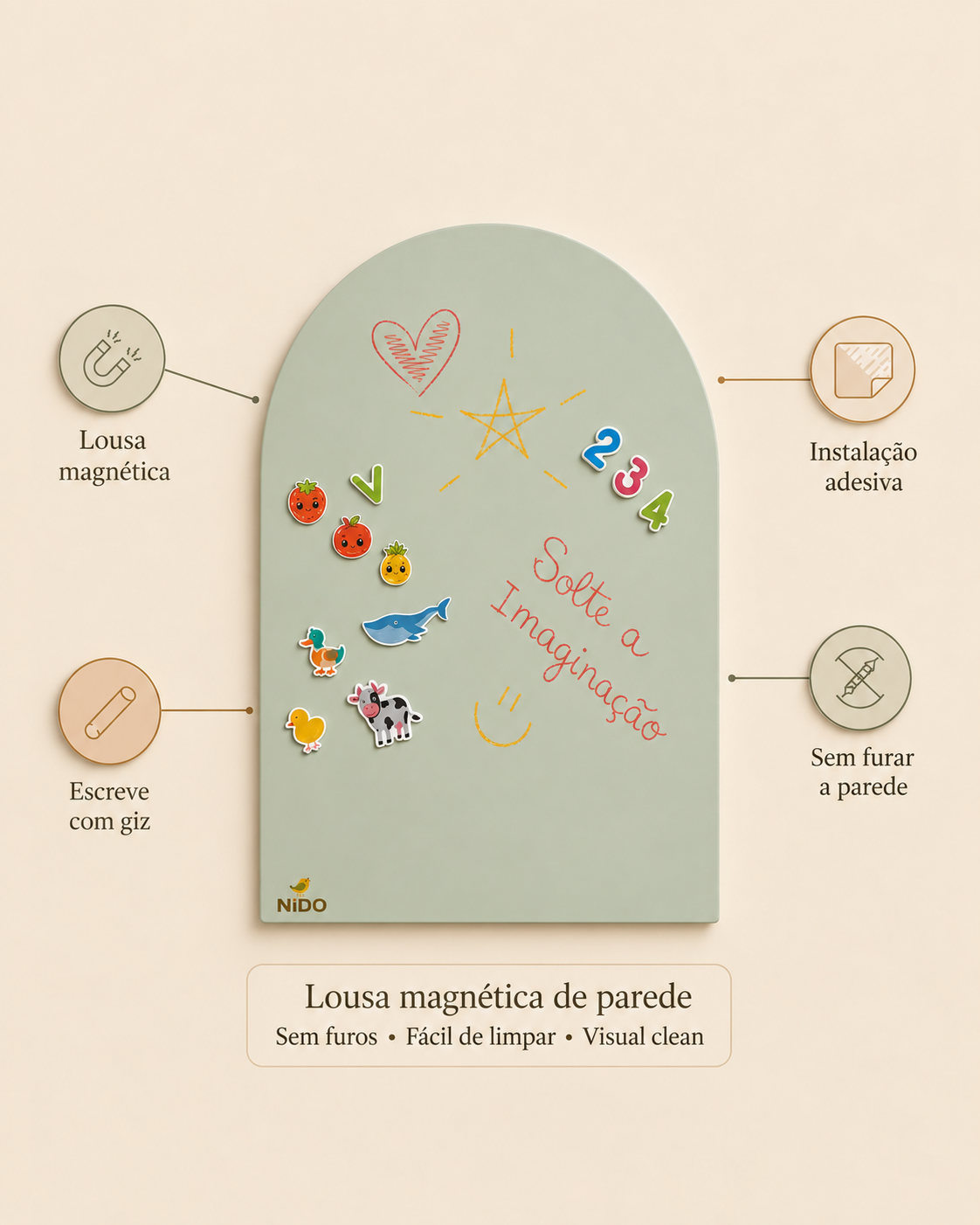 Lousa Magnética Nido - Verde