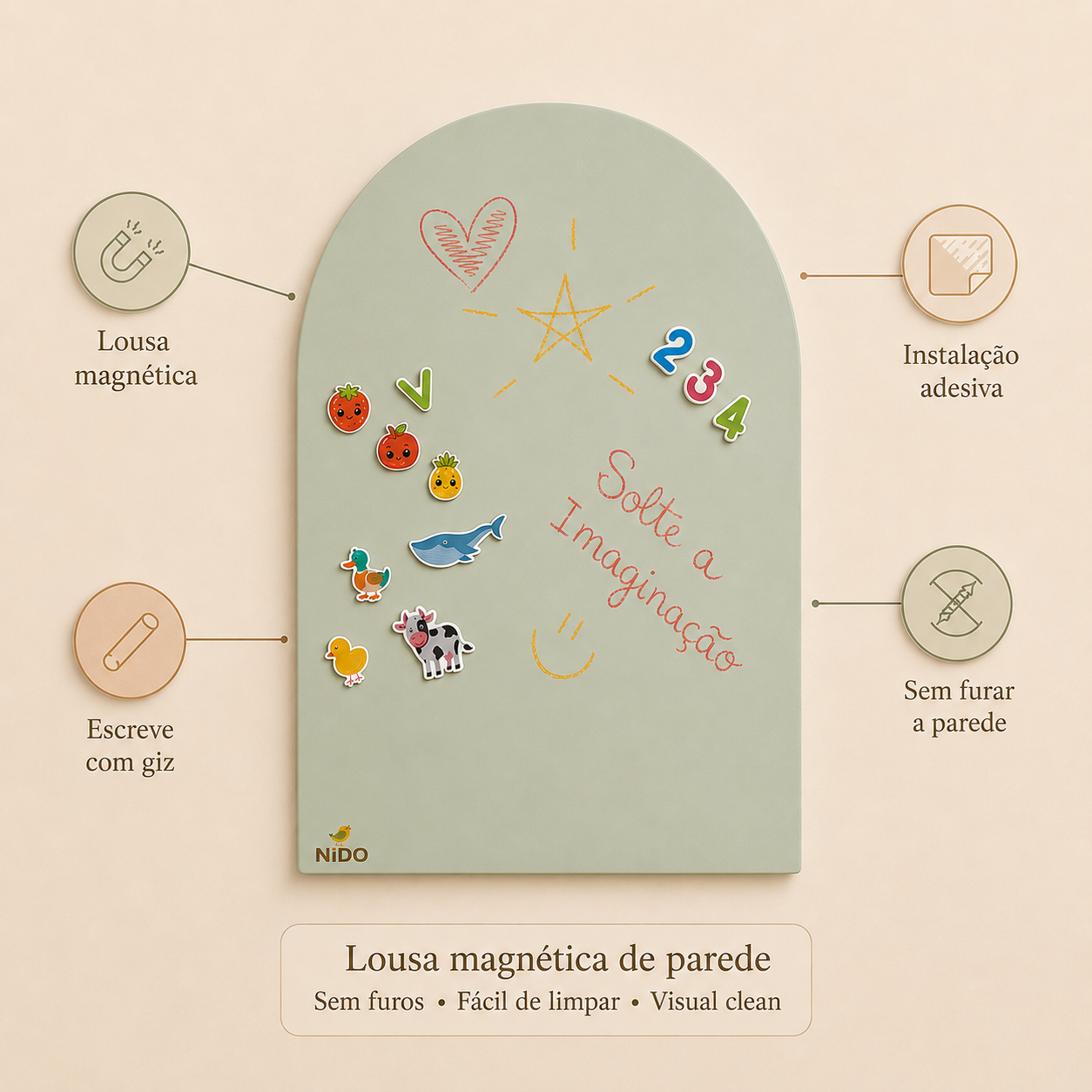 Lousa Magnética Nido - Verde