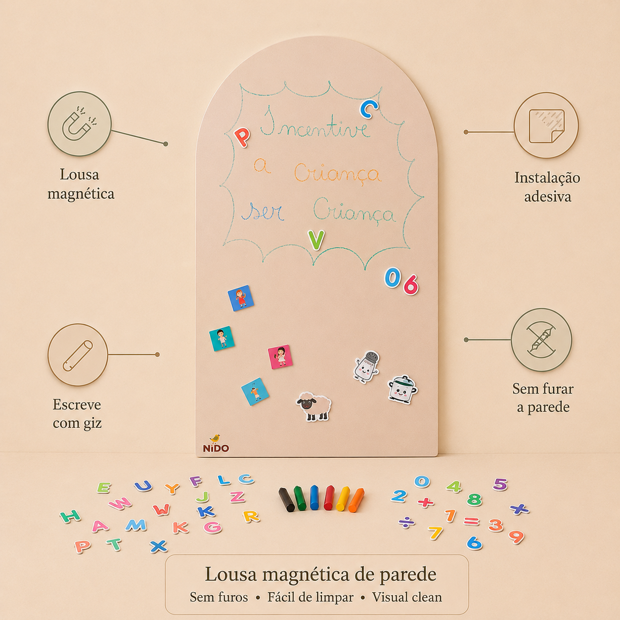 Lousa Magnética Nido - Bege